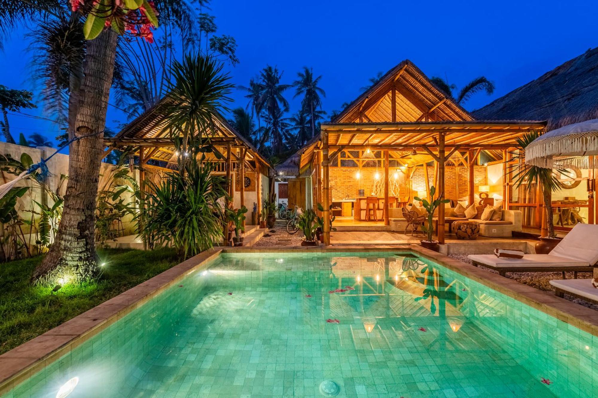 Villa Burung Gili Air Authentic 3-Bedroom Bamboo Villa With Private Pool מראה חיצוני תמונה