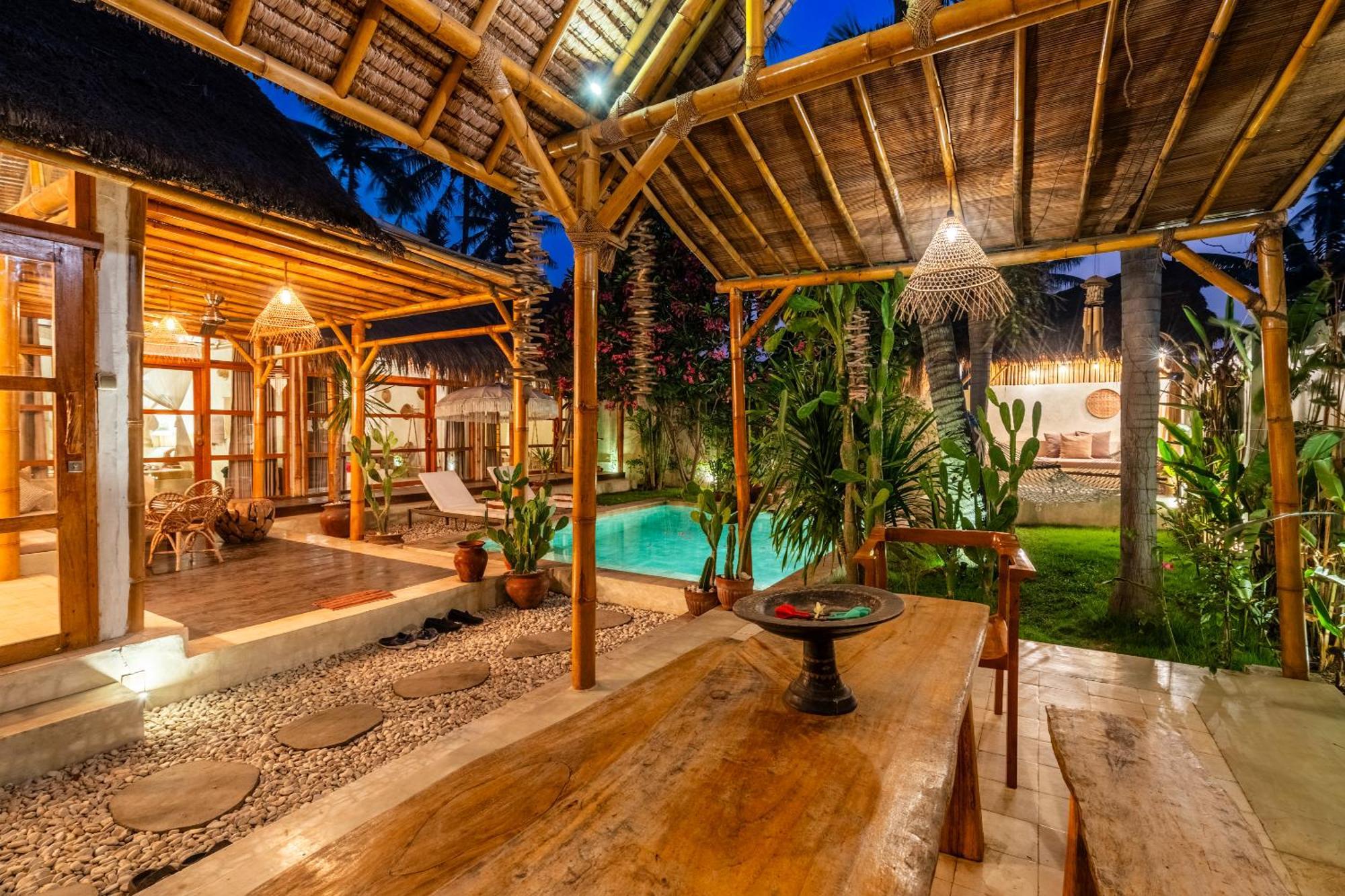 Villa Burung Gili Air Authentic 3-Bedroom Bamboo Villa With Private Pool מראה חיצוני תמונה