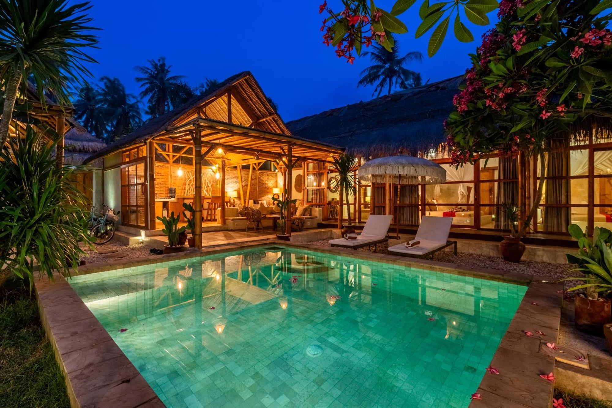 Villa Burung Gili Air Authentic 3-Bedroom Bamboo Villa With Private Pool מראה חיצוני תמונה